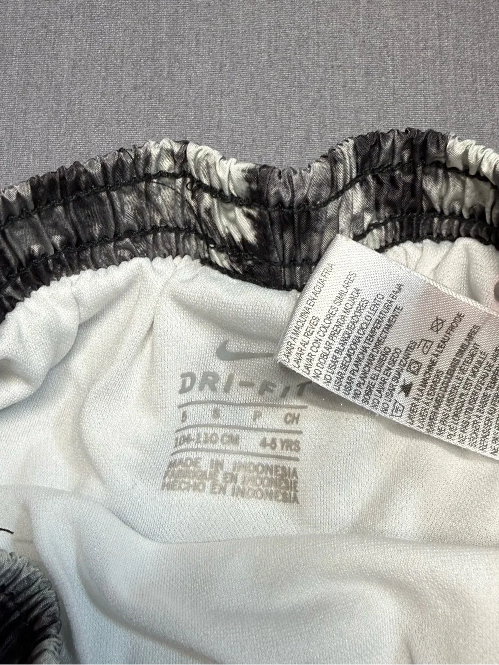 Nike Black & White Tie-Dye Girls' Shorts with Pink Accent